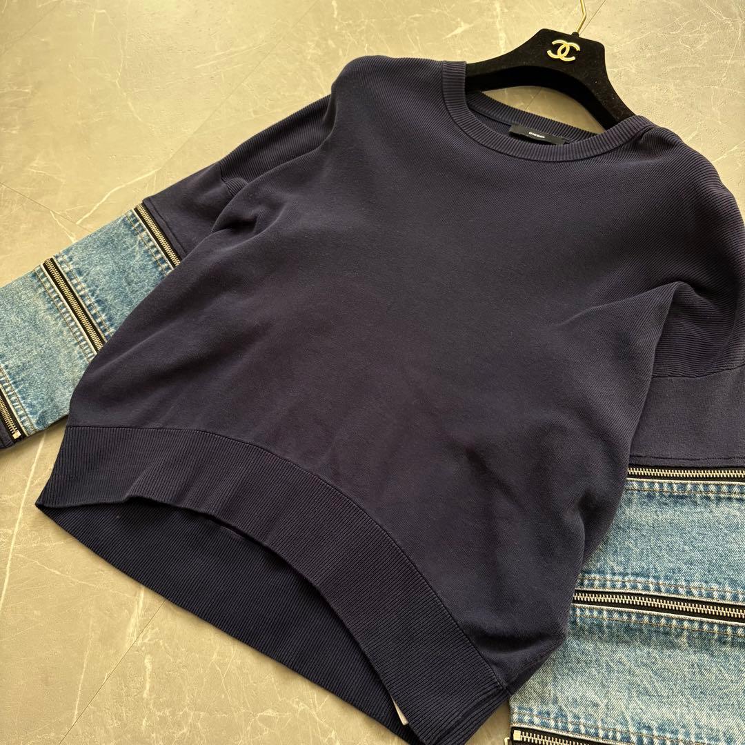 ディーゼル DIESEL ニットデニム切り替えジップディテール S