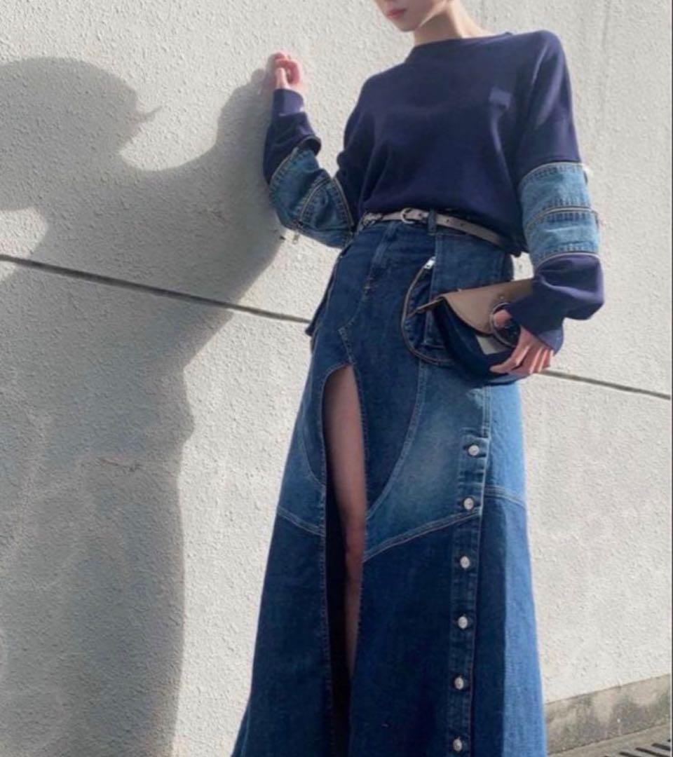 ディーゼル DIESEL ニットデニム切り替えジップディテール S