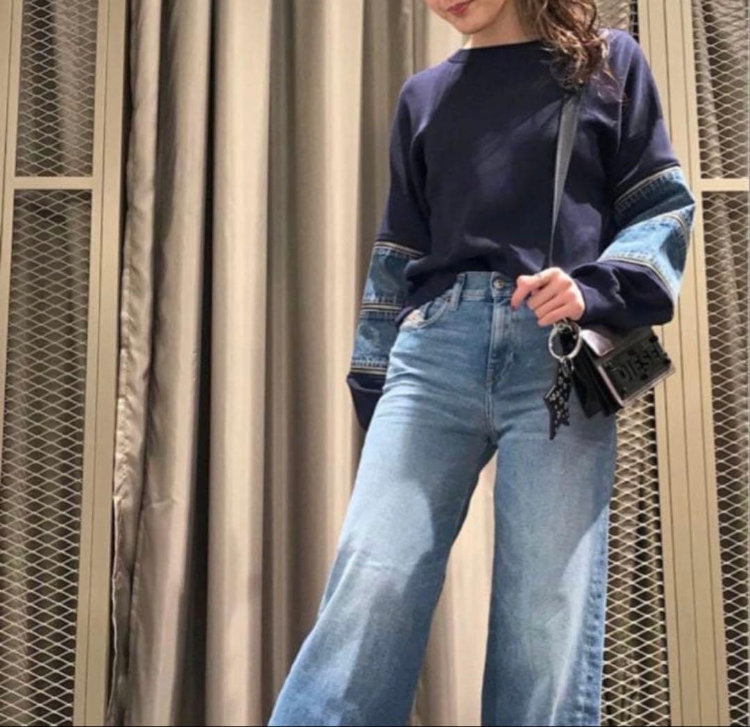 ディーゼル DIESEL ニットデニム切り替えジップディテール S