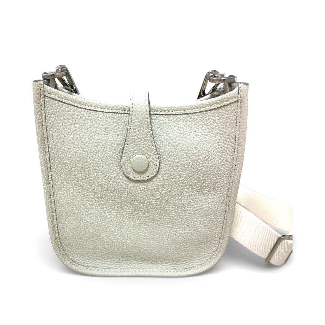 未使用★Hロゴ　パンチング　エブリン風　ホワイト　ショルダーバッグ