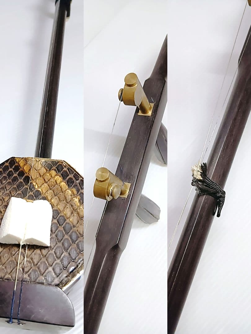 良品　北京二胡　中国　伝統楽器　弦楽器　民族楽器　天然皮　蛇　パイソン　ケース付