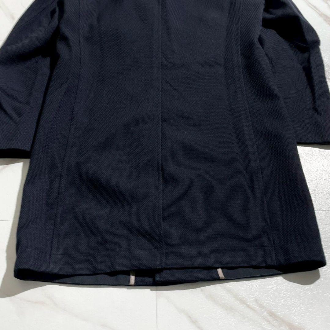 HUGO BOSS チェスターコート ロゴワッペン ネイビー マルゾット生地