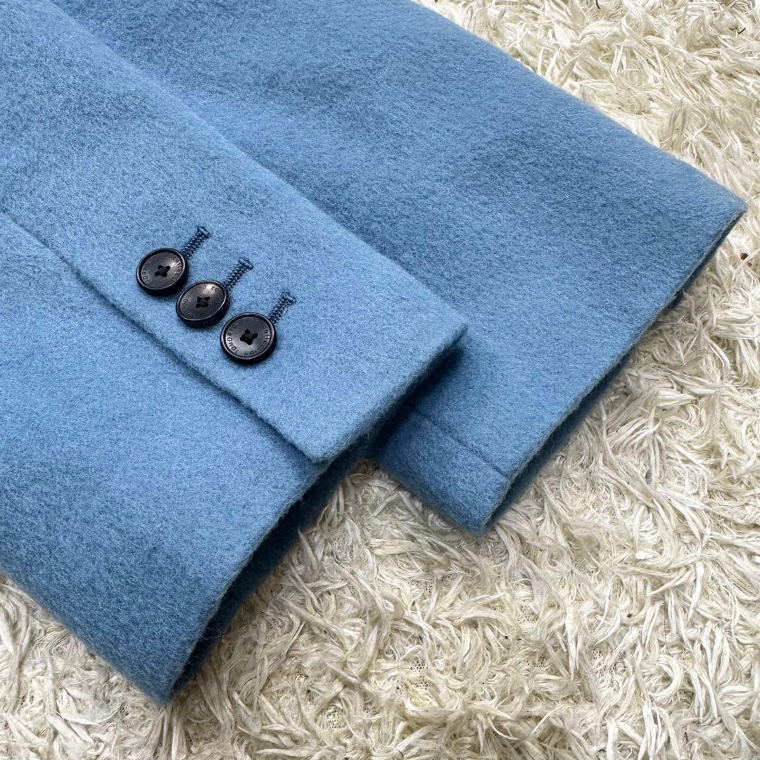 美品　トゥモローランド　チェスターコート　カシミヤ混　ブルー　レディース　S