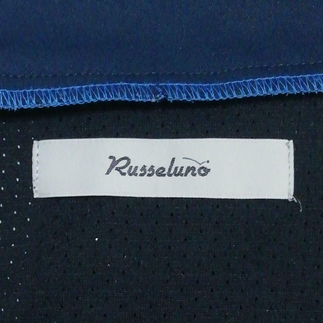 ラッセルノ 2wayハーフジップジャケット(6)ベスト 裏地発熱 防寒 紺☓青色