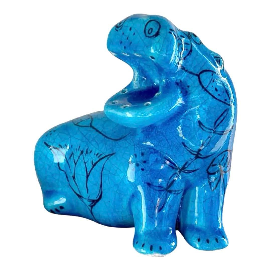 青いカバHIPPO大英博物館収蔵品のレプリカ陶器の置物