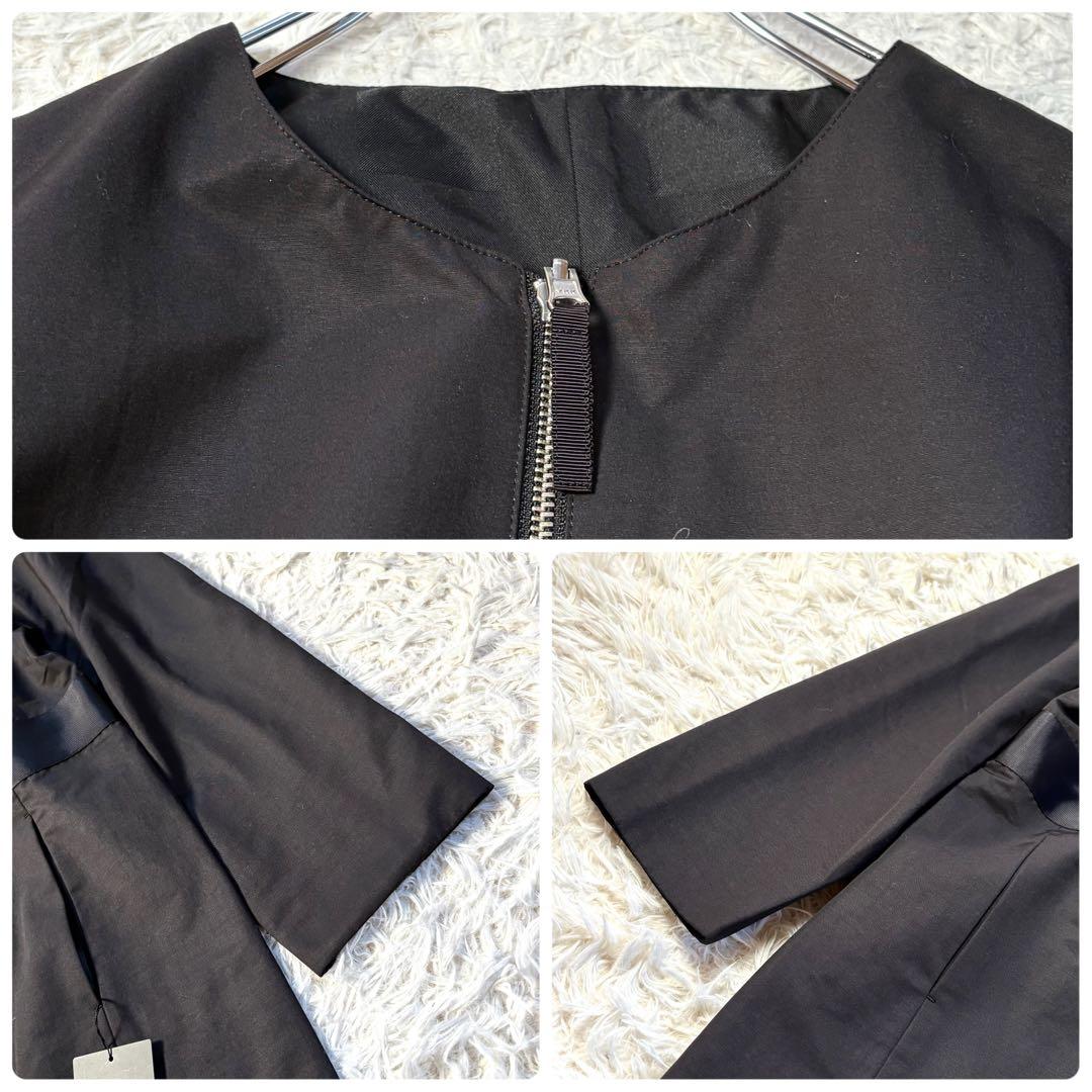 新品タグ付き　Modify 2wayブラックノーカラーコート　リバーシブル　40
