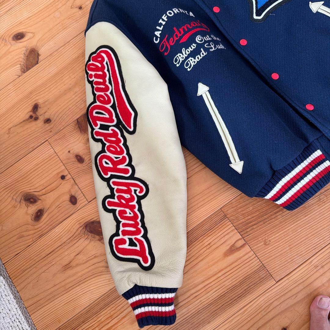 【激レア！300着限定】TEDMAN スタジャン 袖レザー 紺 42( L )