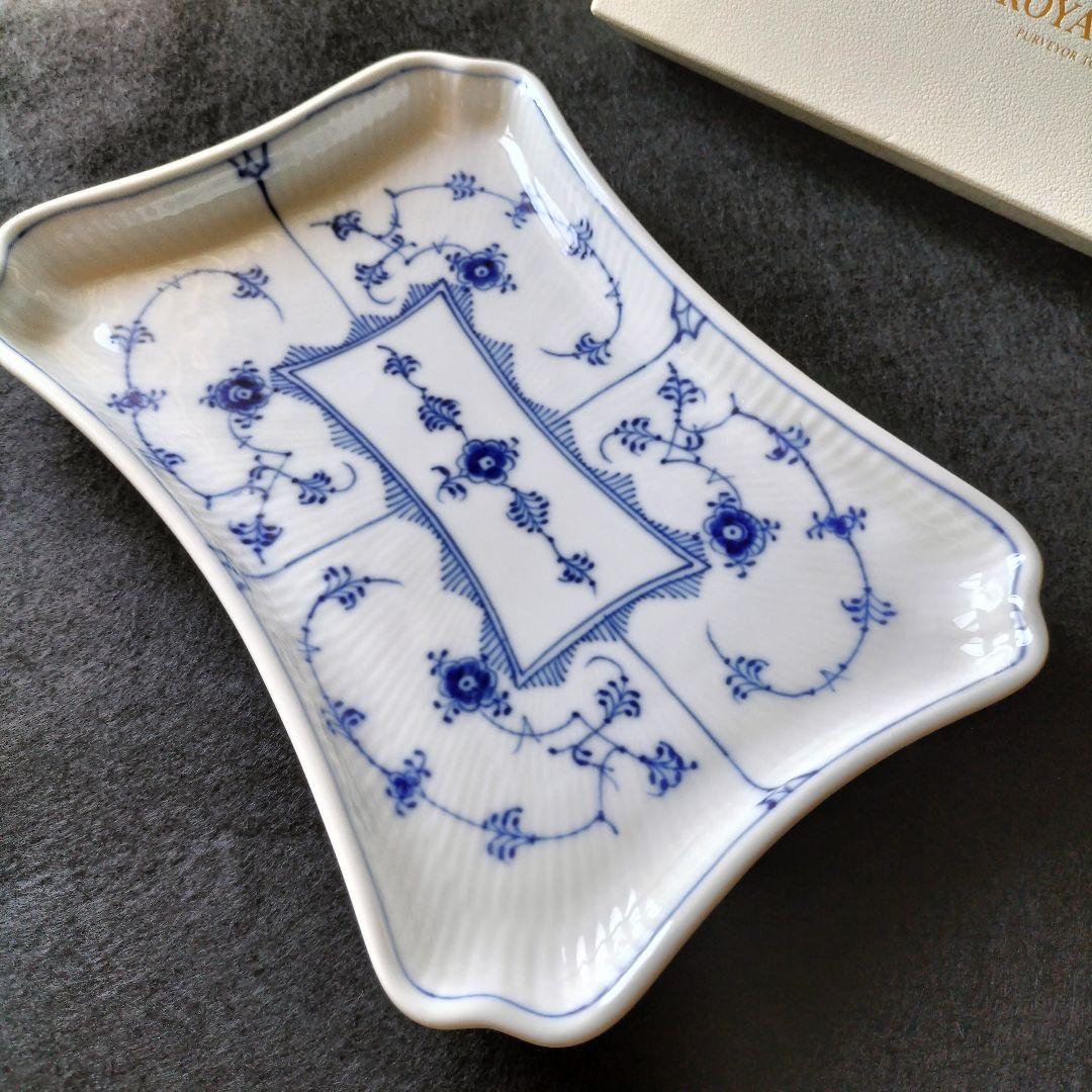 ✺ ロイヤルコペンハーゲン ブルーフルーテッド スクエア プレート 希少 364