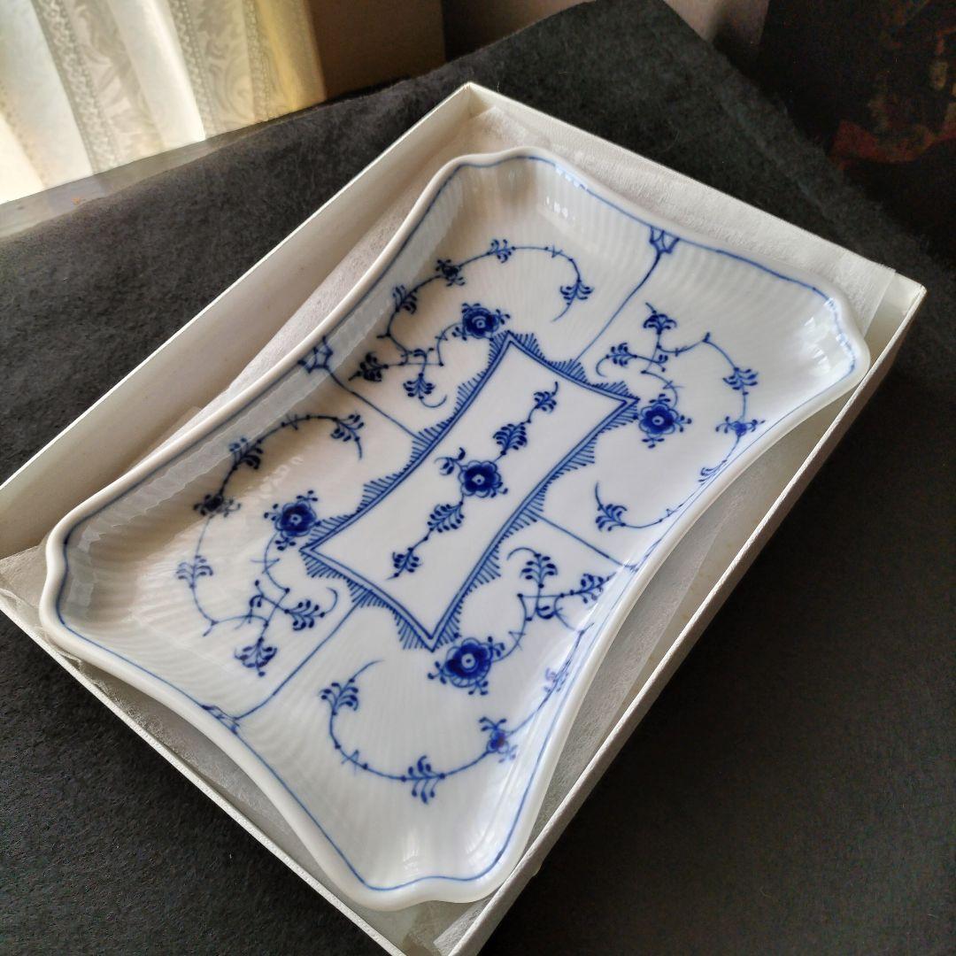 ✺ ロイヤルコペンハーゲン ブルーフルーテッド スクエア プレート 希少 364