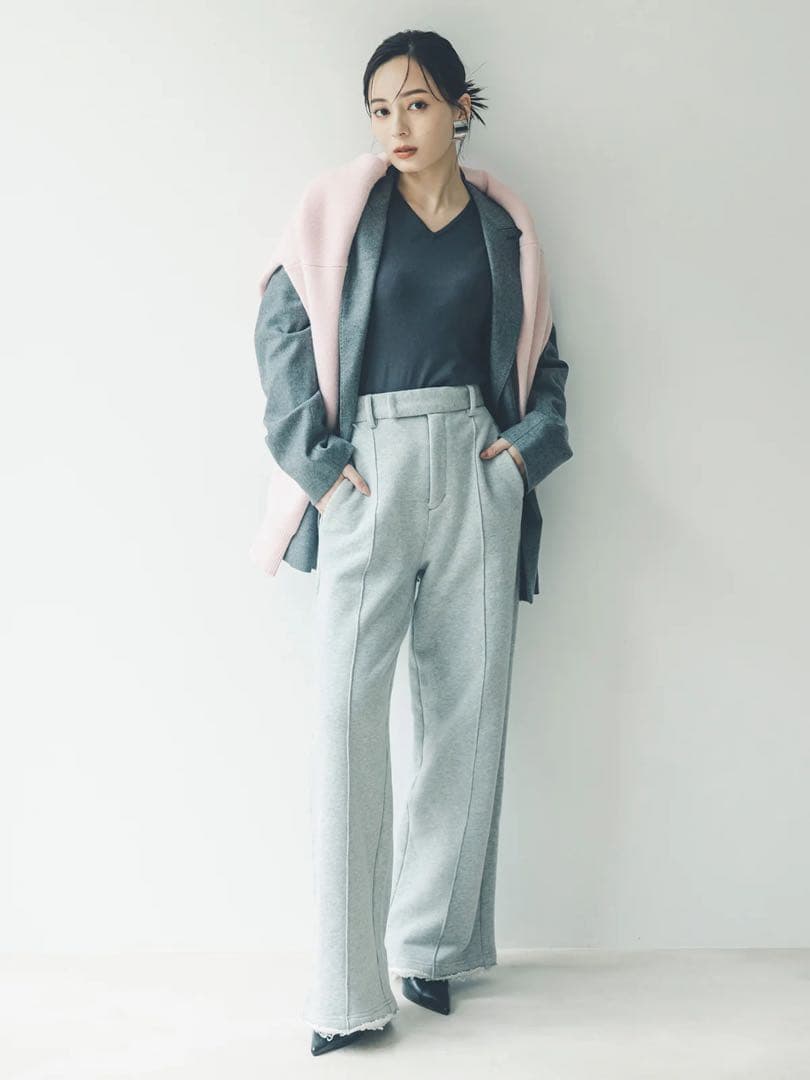 ピンタックスウェットパンツ