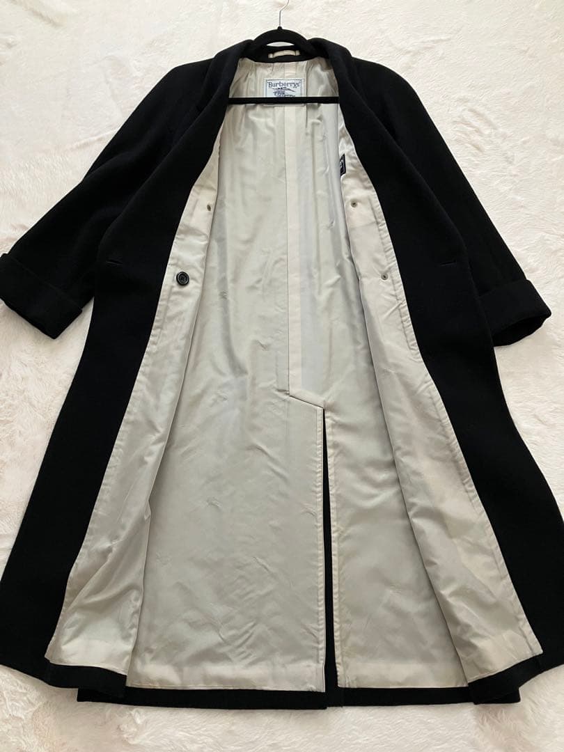 【美品】バーバリー カシミヤ混 チェスターロングコート 7AB2 シャドーホース