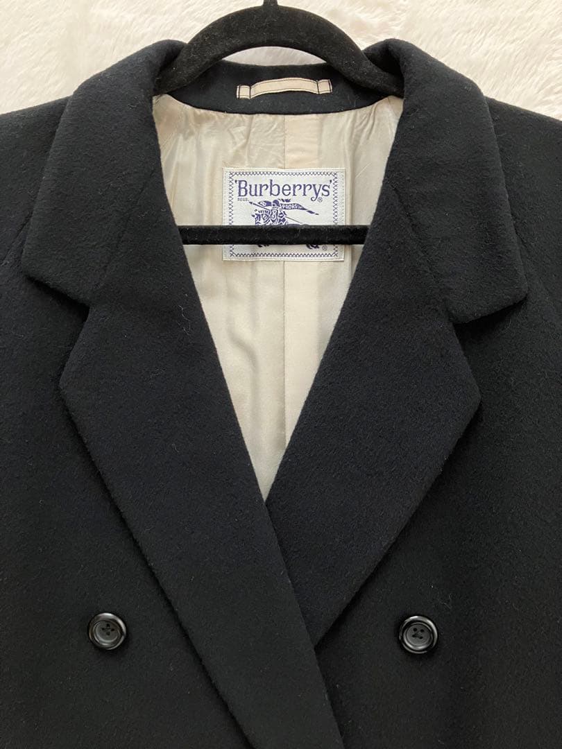 【美品】バーバリー カシミヤ混 チェスターロングコート 7AB2 シャドーホース