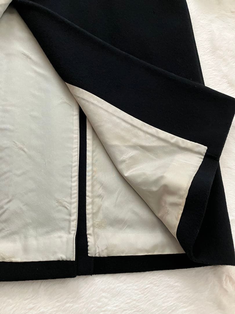 【美品】バーバリー カシミヤ混 チェスターロングコート 7AB2 シャドーホース