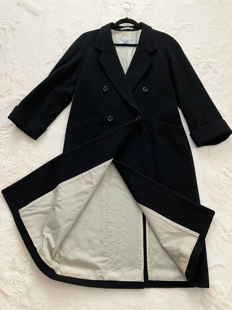 【美品】バーバリー カシミヤ混 チェスターロングコート 7AB2 シャドーホース