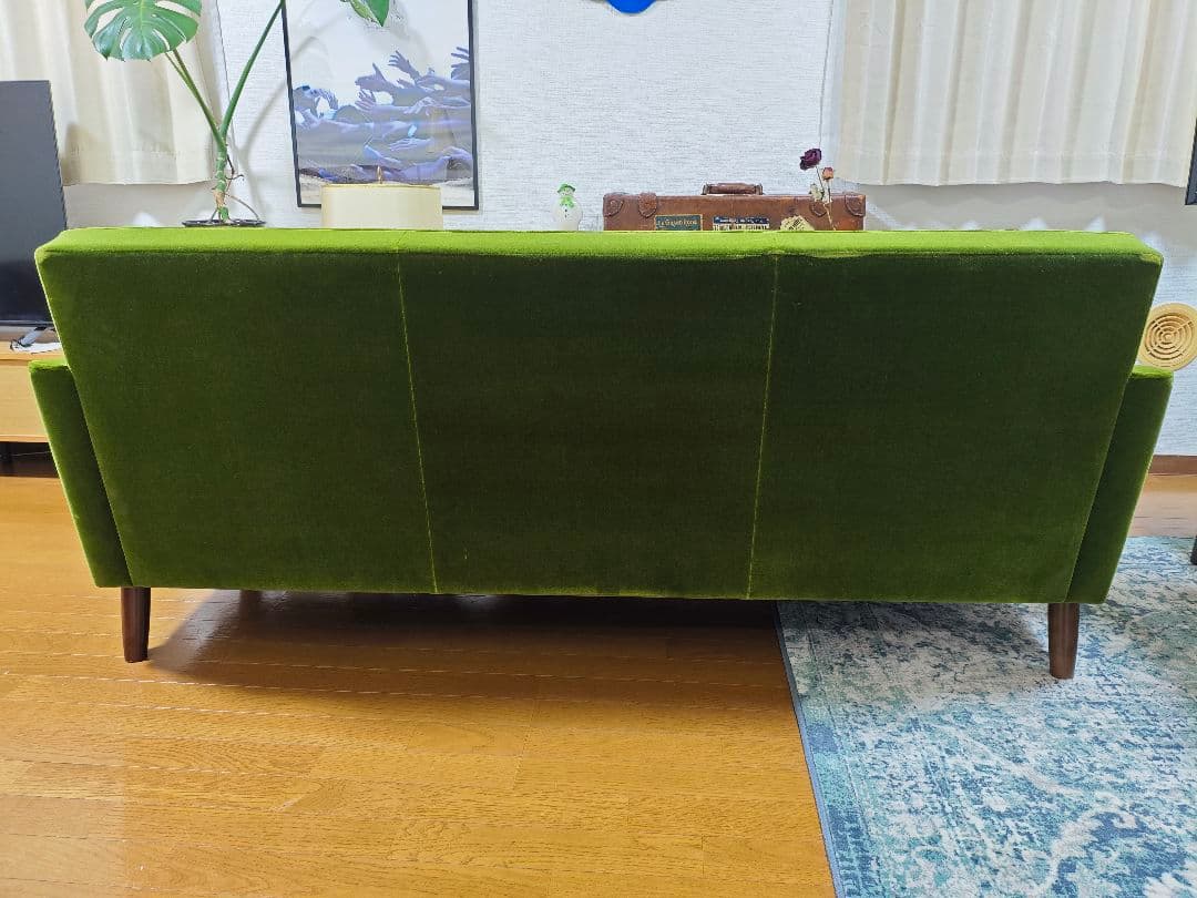 カリモク60 ロビーチェア 3シーター モケットグリーン