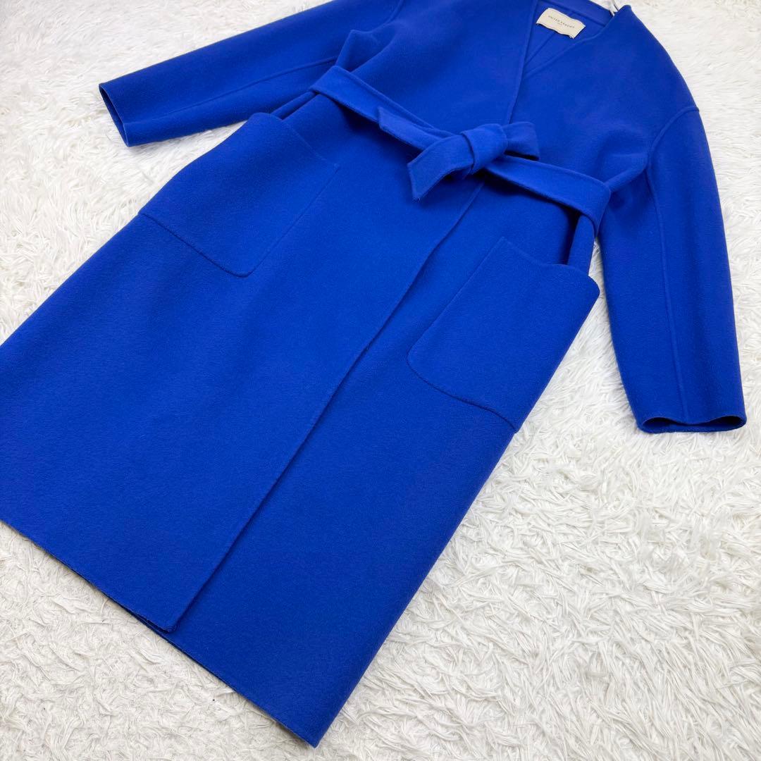 美品 ユナイテッドアローズ ダブルフェイスベルテッドコート リバーコート ロング