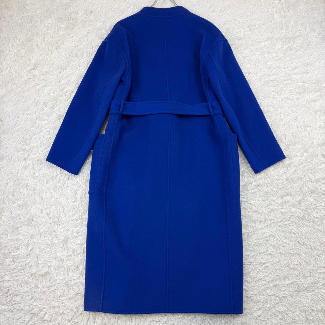 美品 ユナイテッドアローズ ダブルフェイスベルテッドコート リバーコート ロング