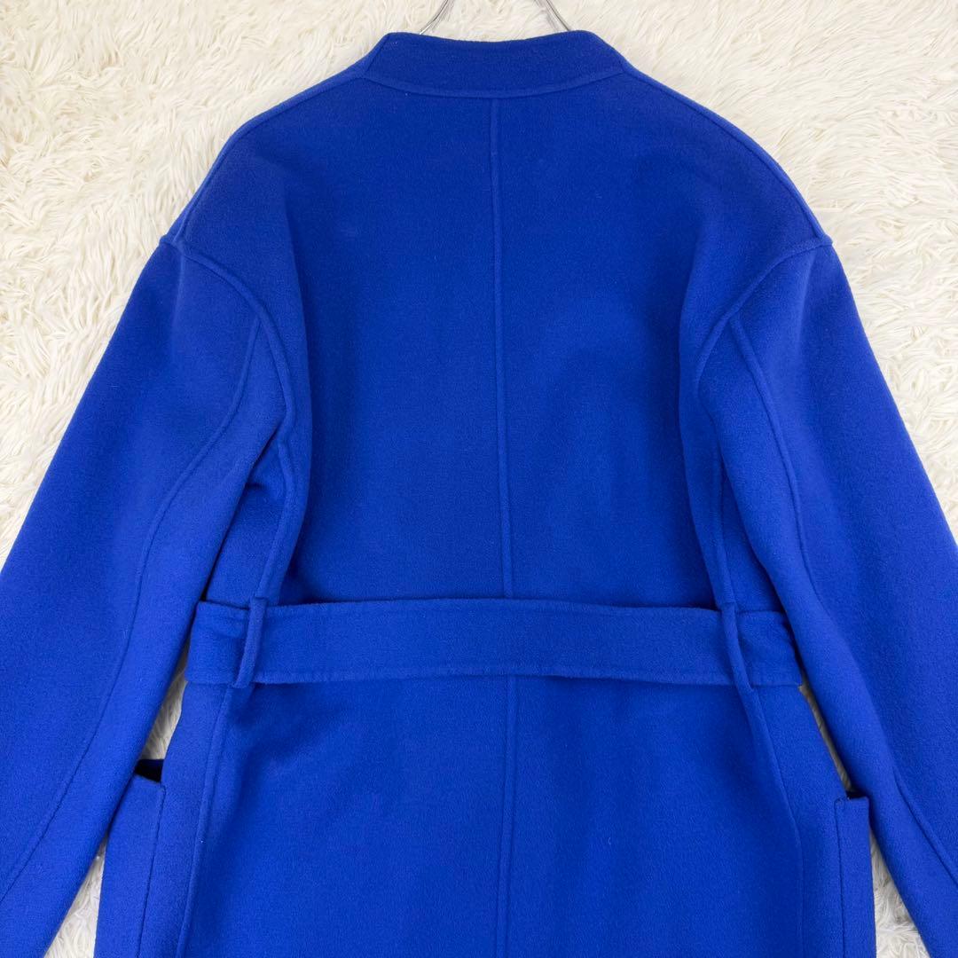 美品 ユナイテッドアローズ ダブルフェイスベルテッドコート リバーコート ロング