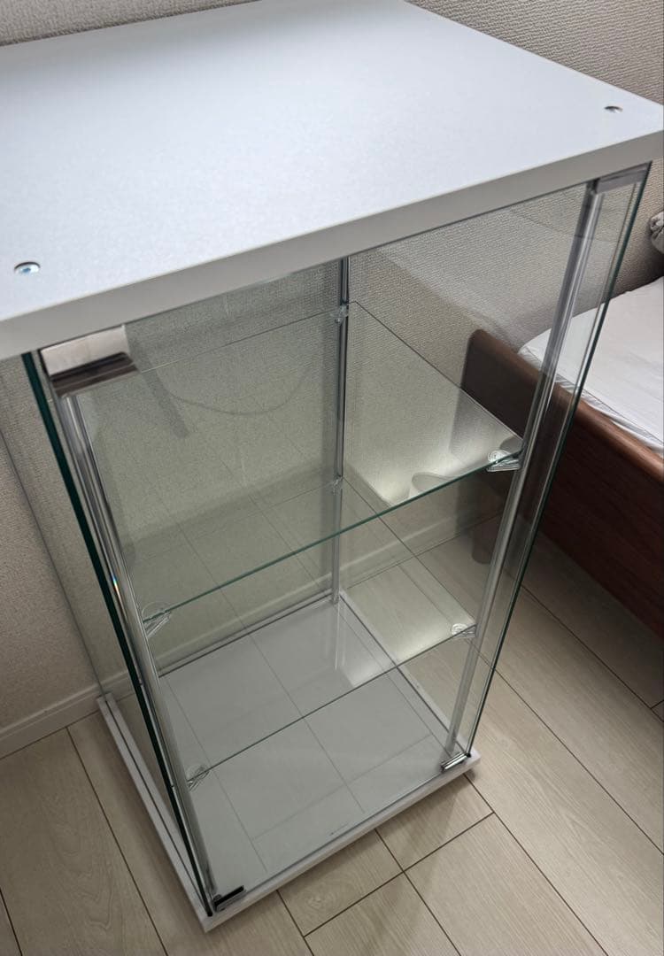 不二貿易 コレクションケース フィギュアケース　3段　ホワイト ガラスケース