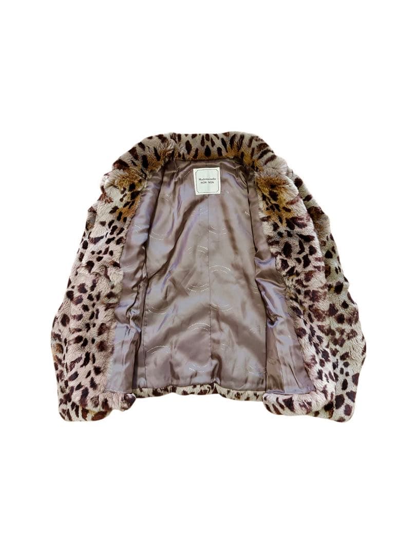限定 新品同様 マドモアゼルノンノン 豹柄 レッキス毛皮 最高級 本革コート