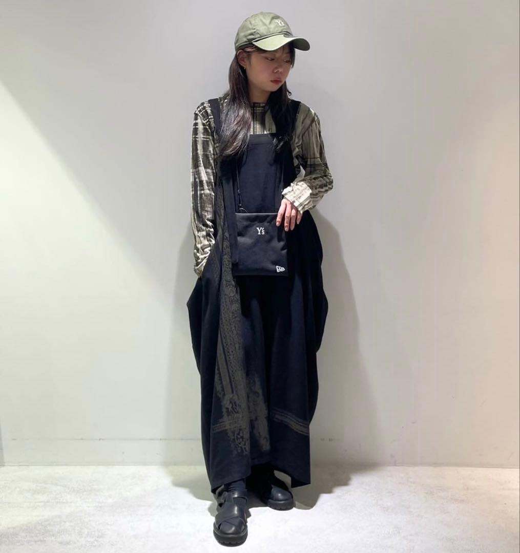 Y'S ヨウジヤマモト 2024 肩紐スクエアドレス エスニック柄 キャミワンピ