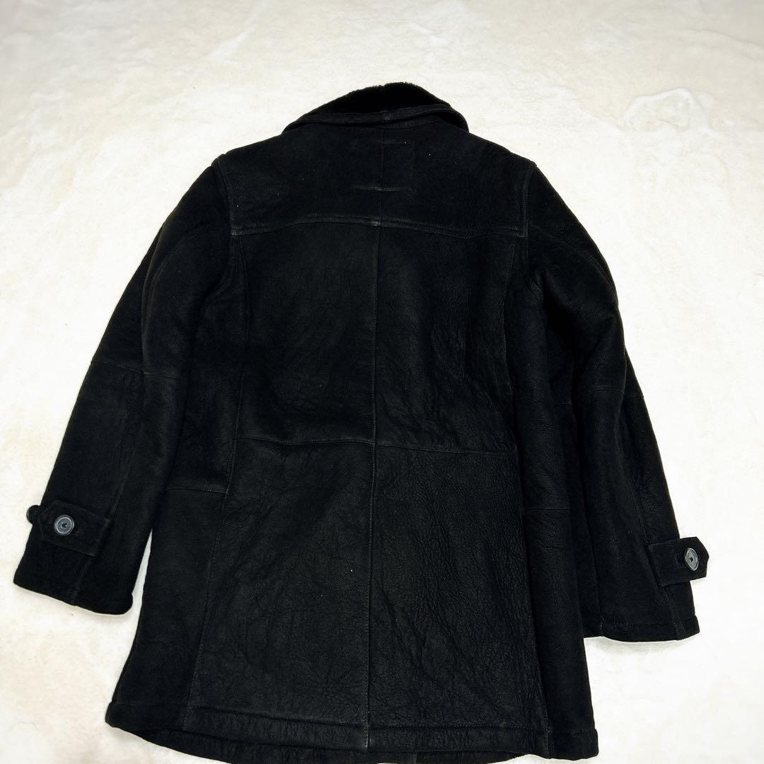 ジョージア 羊革ムートンコート 裏地ムートン 表地シープスキン ブラックPコート