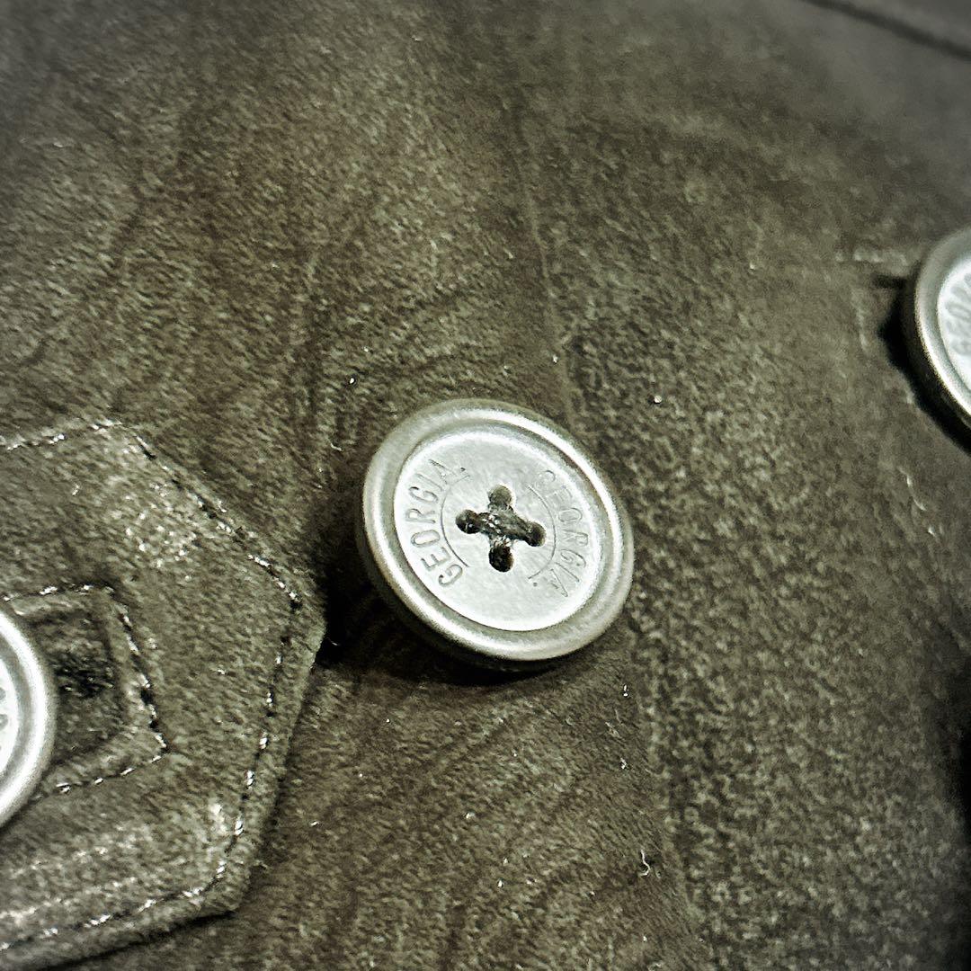 ジョージア 羊革ムートンコート 裏地ムートン 表地シープスキン ブラックPコート