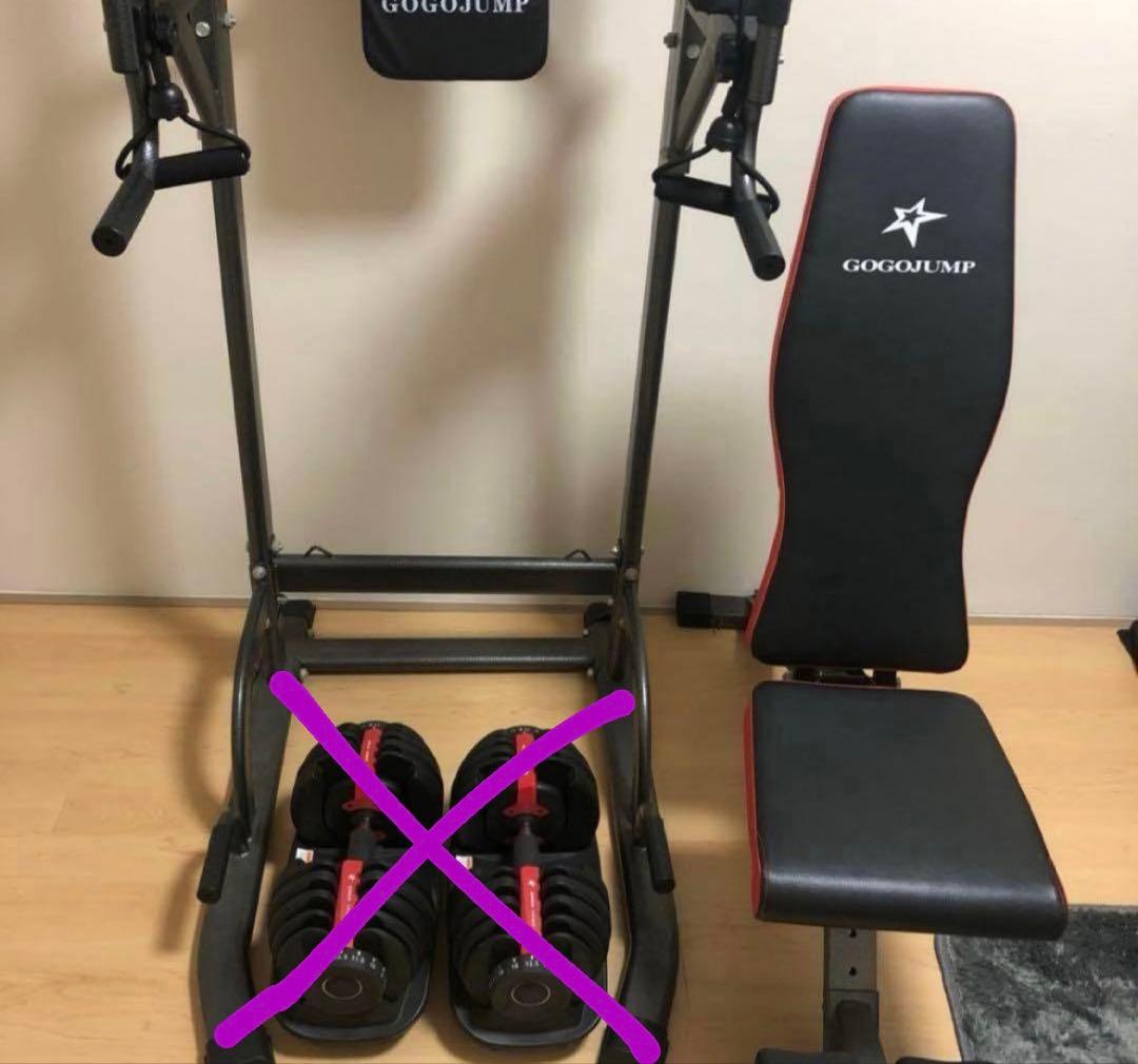 【場所次第配送可　送料無料】GOGOJUMP ベンチ台、懸垂マシン※ダンベルなし