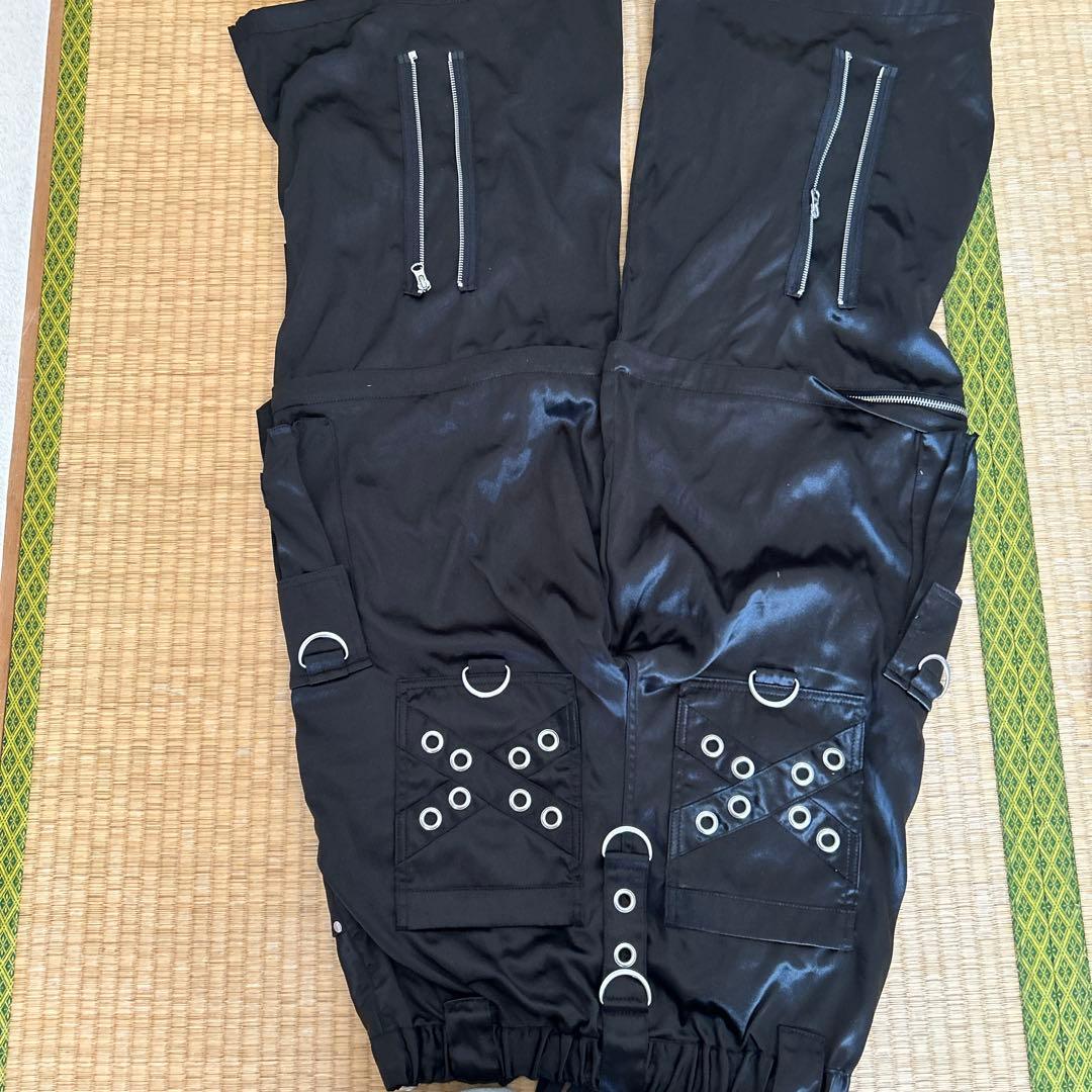 Amilige (REFLEM) サスペンダー付きワイドパンツ