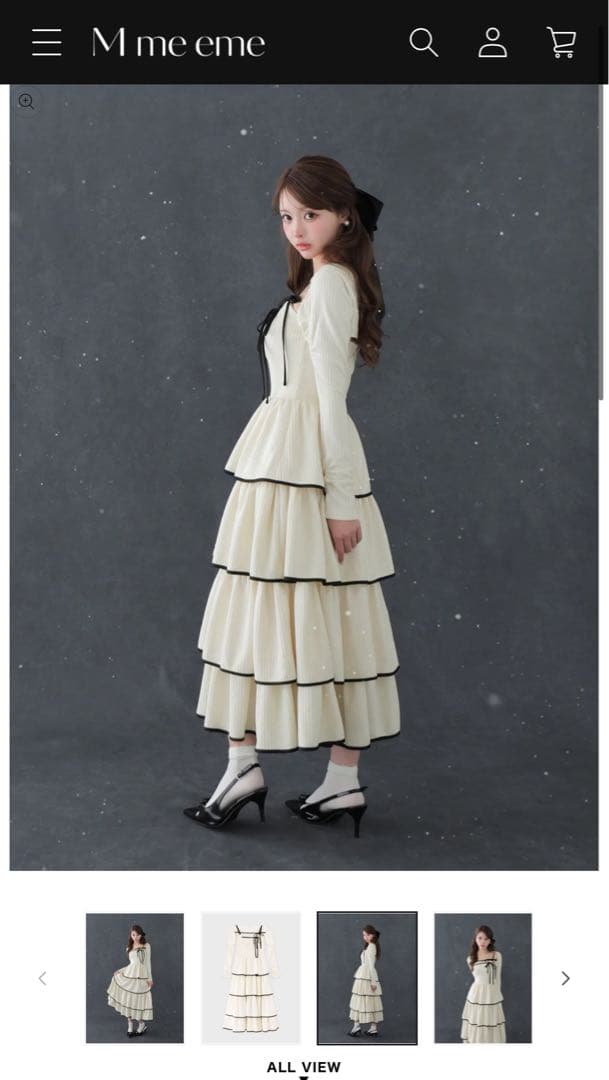 M me eme（エムミーエメ） ティアードリボンアンサンブルワンピース