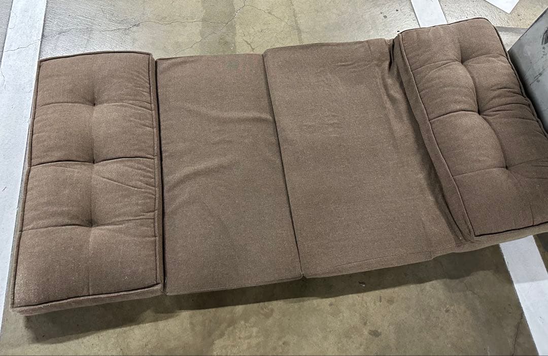 ブラウン 折りたたみ式ソファベッド