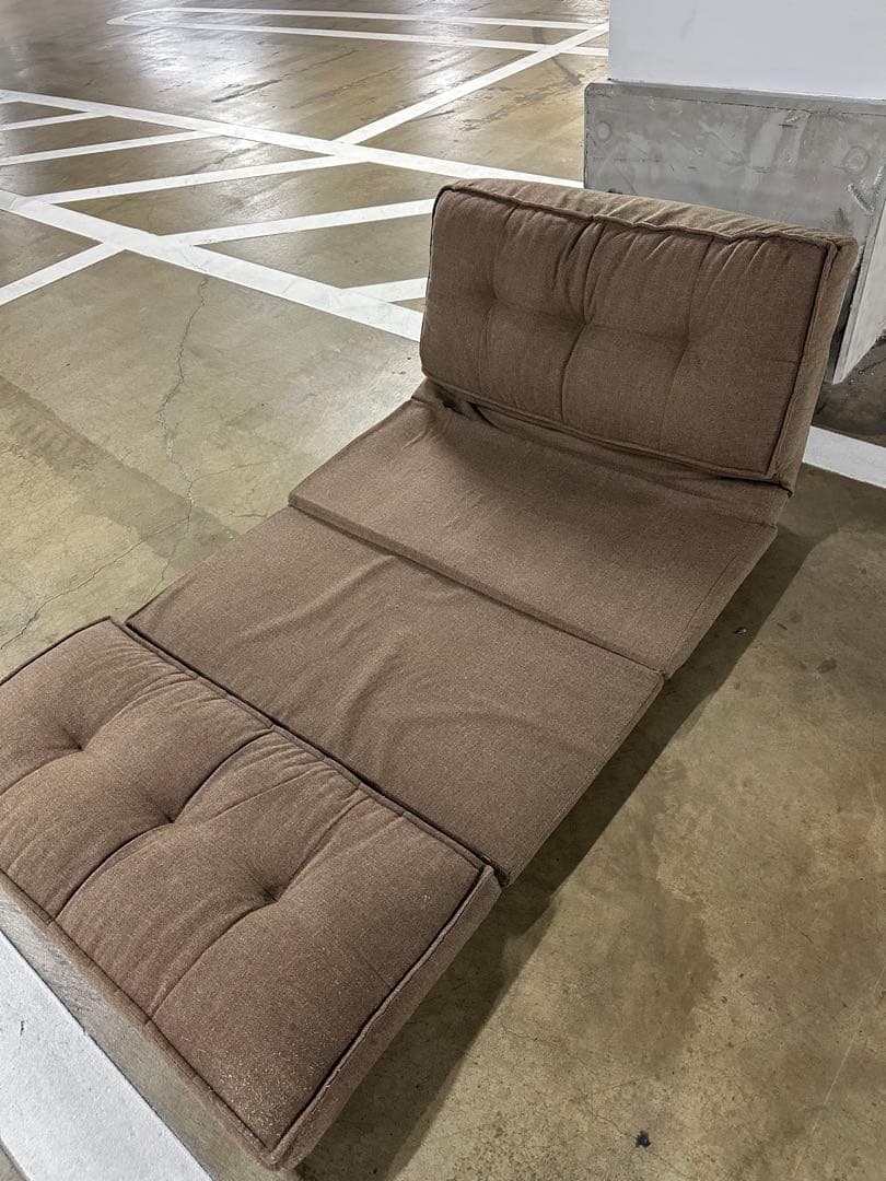 ブラウン 折りたたみ式ソファベッド