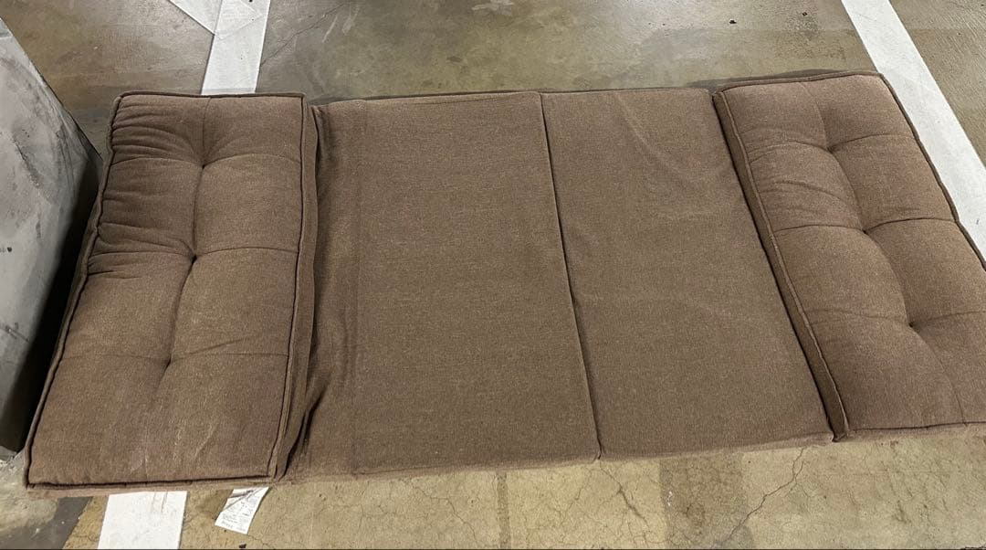 ブラウン 折りたたみ式ソファベッド