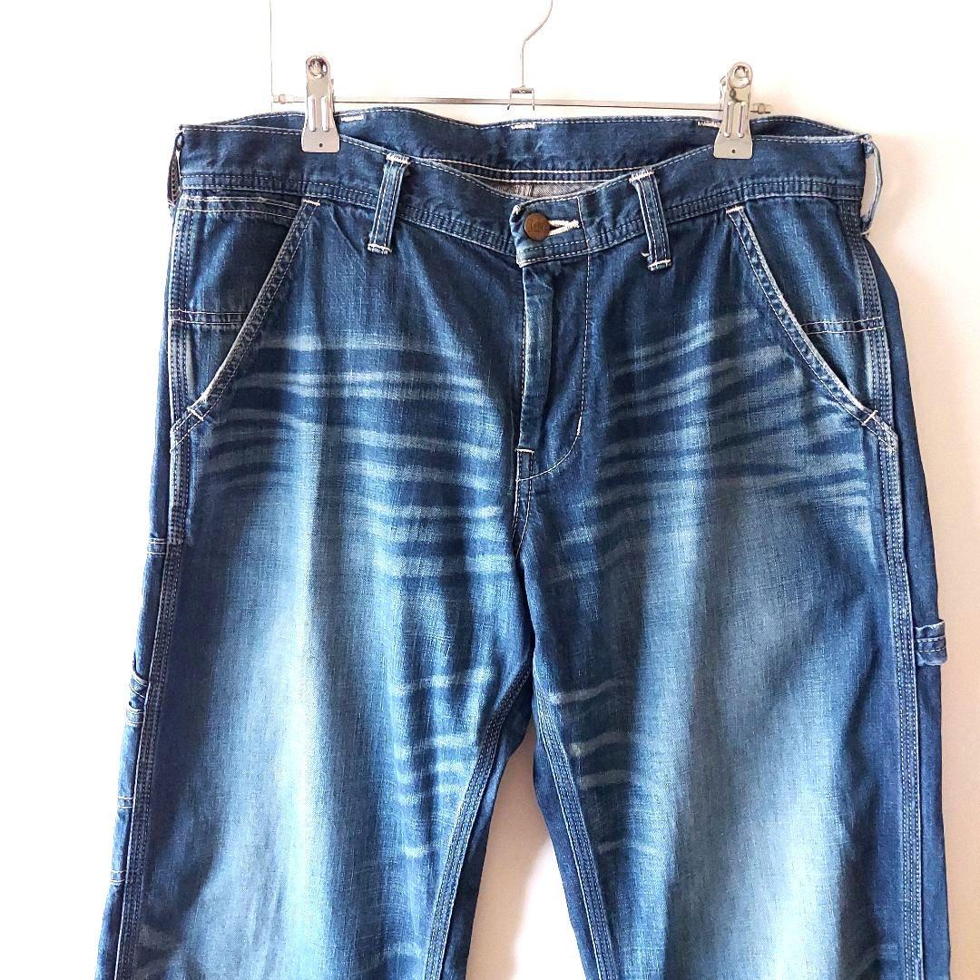 状態良好 日本製 Lee ライトオンスデニム ペインター L ネイビー