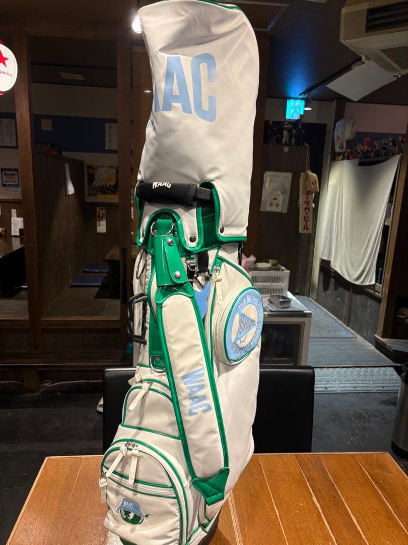 まる　希少　WAAC キャディバック　ホワイト/グリーン