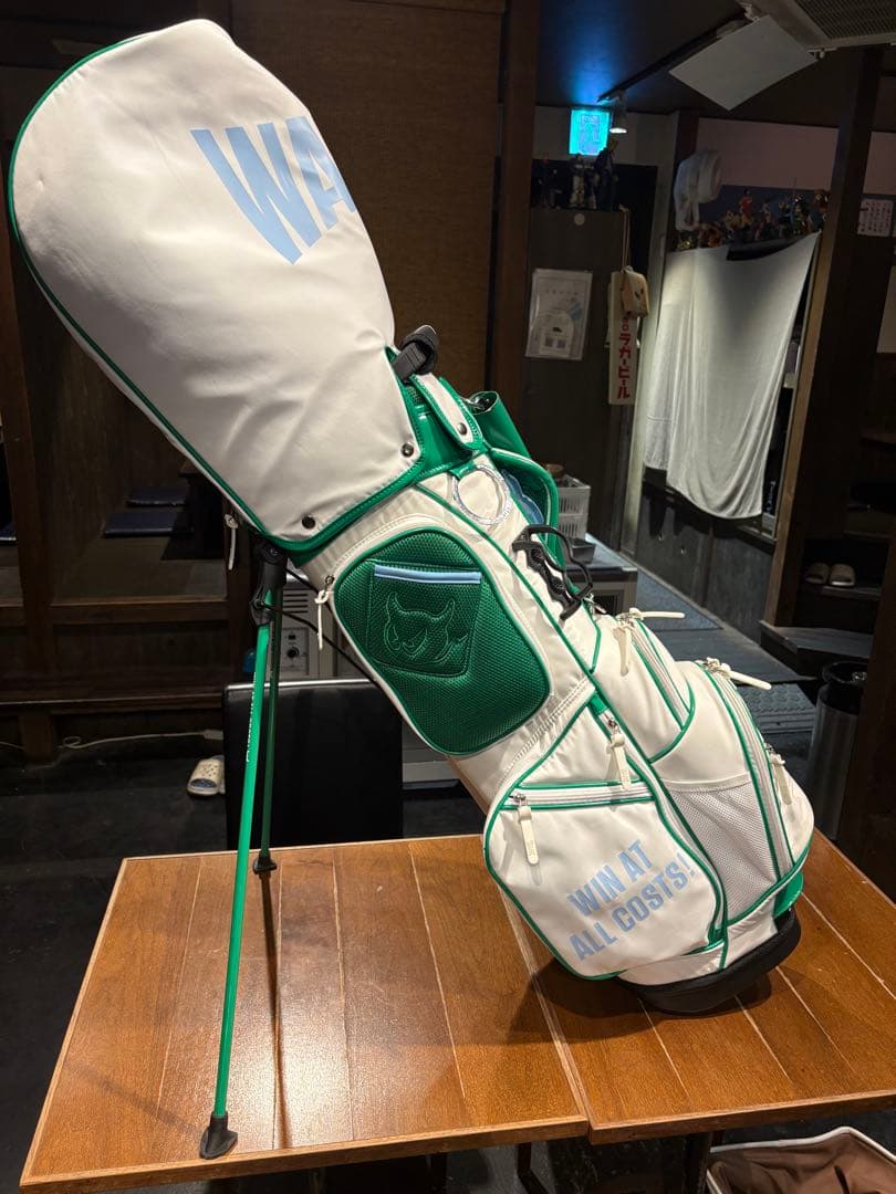 まる　希少　WAAC キャディバック　ホワイト/グリーン