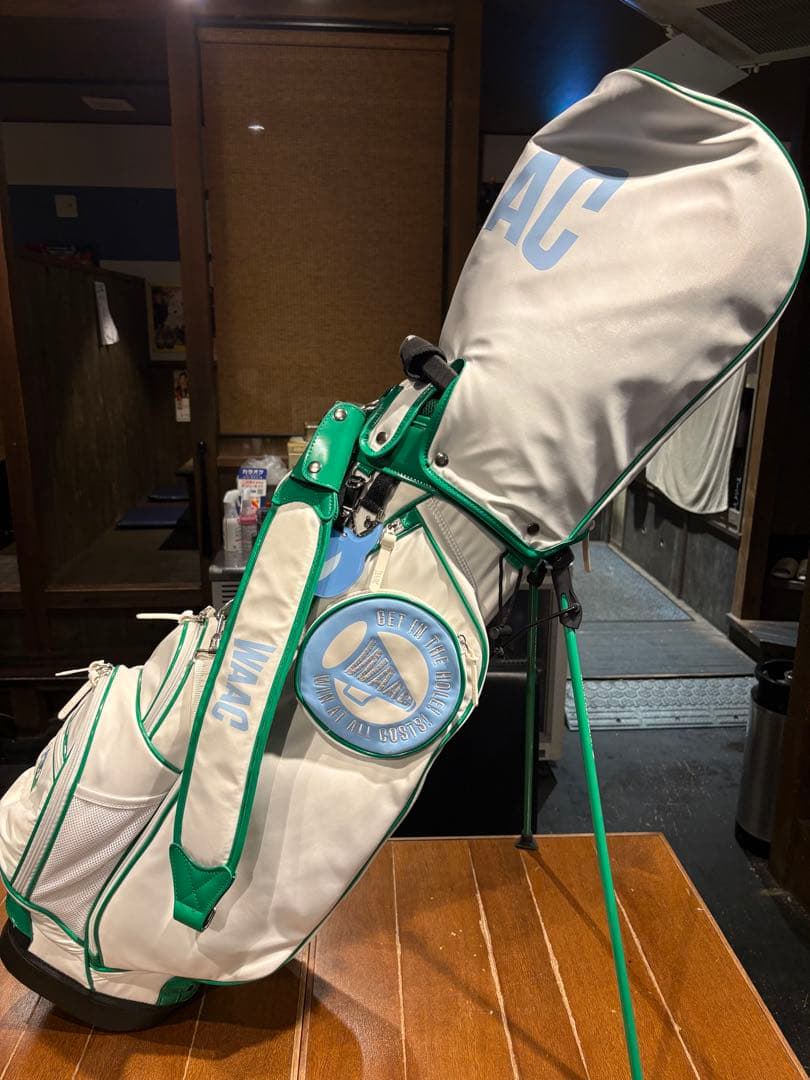 まる　希少　WAAC キャディバック　ホワイト/グリーン