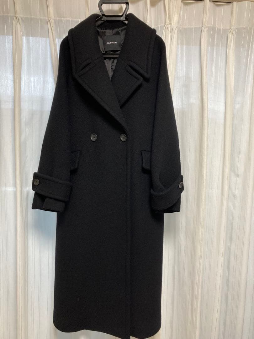 【最終価格】JILLSTUART ダブルビーバーロングコート　ブラック
