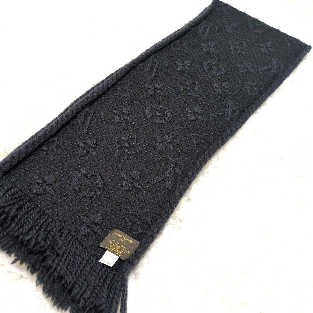 ルイヴィトン マフラー エシャルプ ロゴマニア 黒
