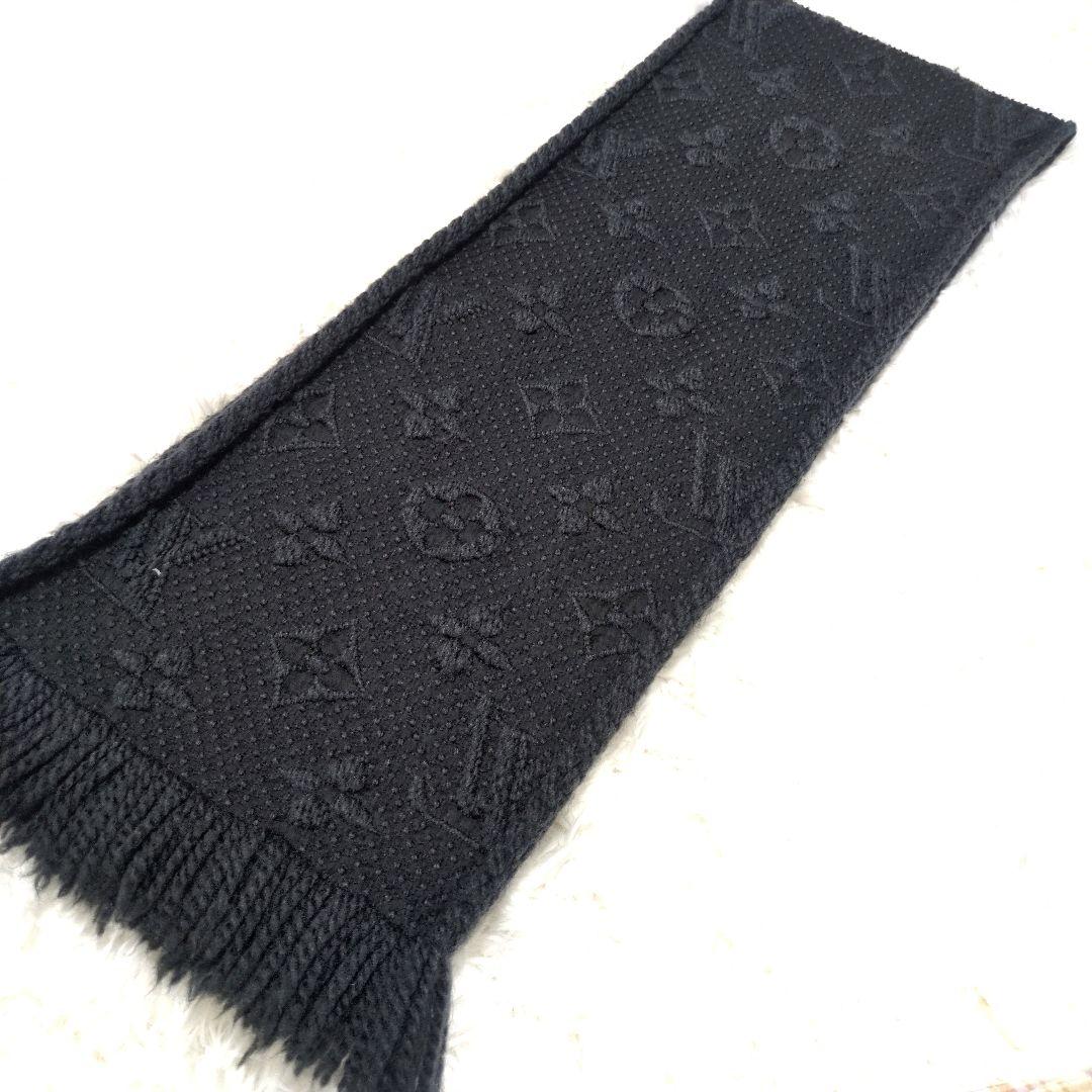 ルイヴィトン マフラー エシャルプ ロゴマニア 黒