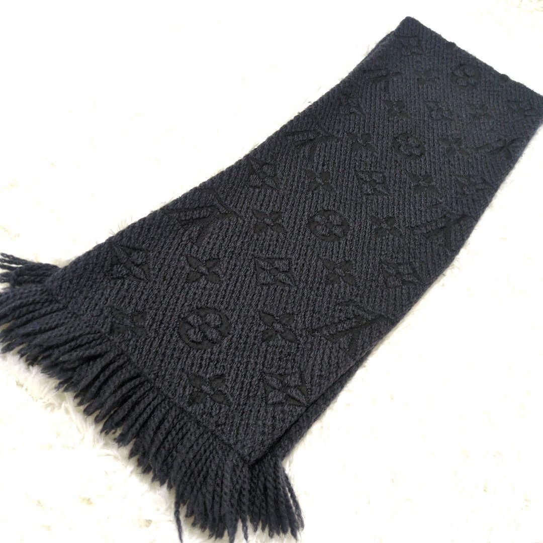 ルイヴィトン マフラー エシャルプ ロゴマニア 黒