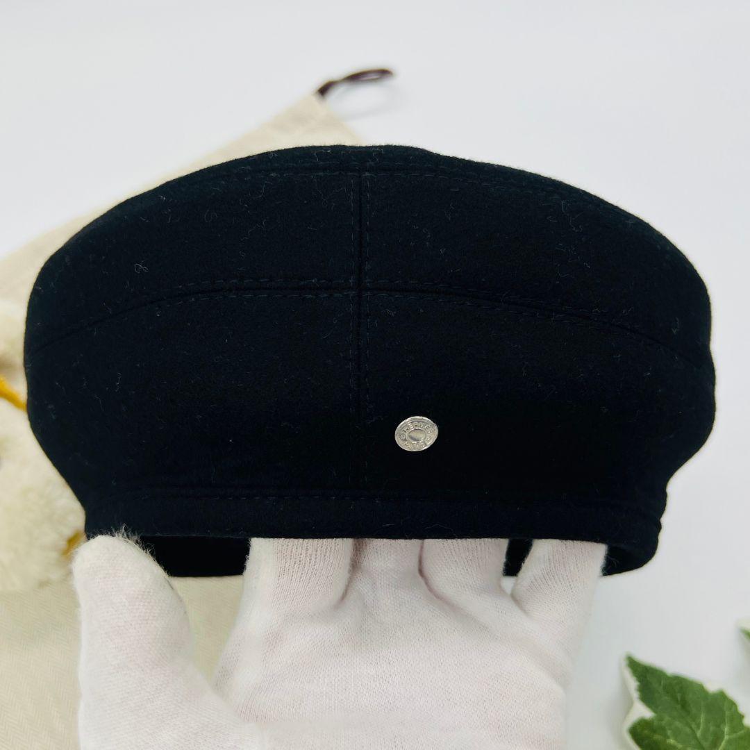 HERMES エルメス サントノーレ ベレー帽 ブラック カシミア