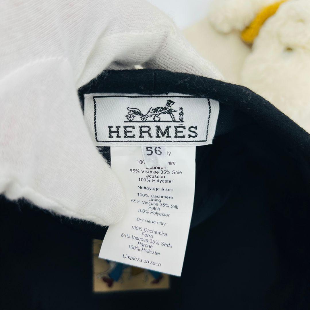 HERMES エルメス サントノーレ ベレー帽 ブラック カシミア