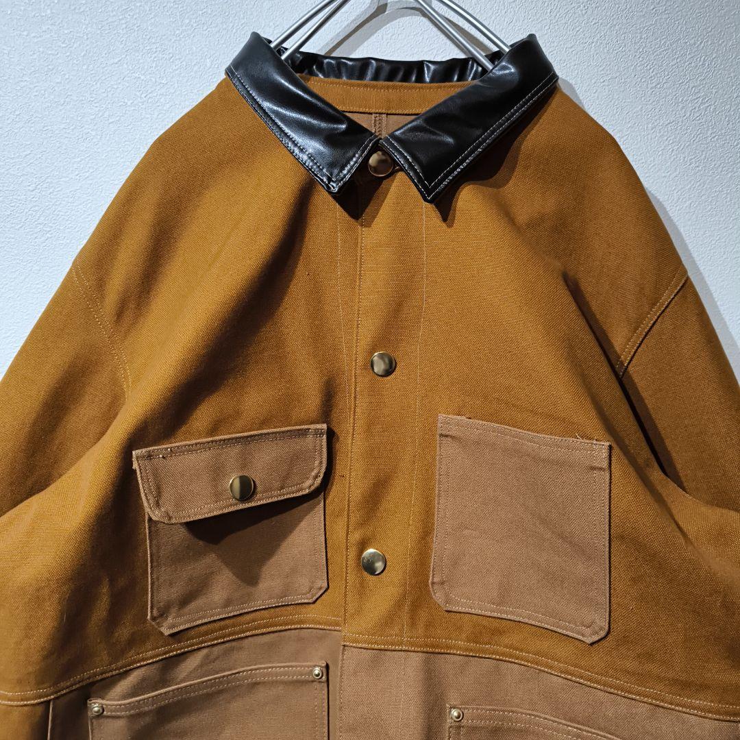 【限定品✨レザー襟】CARHARTT DUCK FILM COVERALL