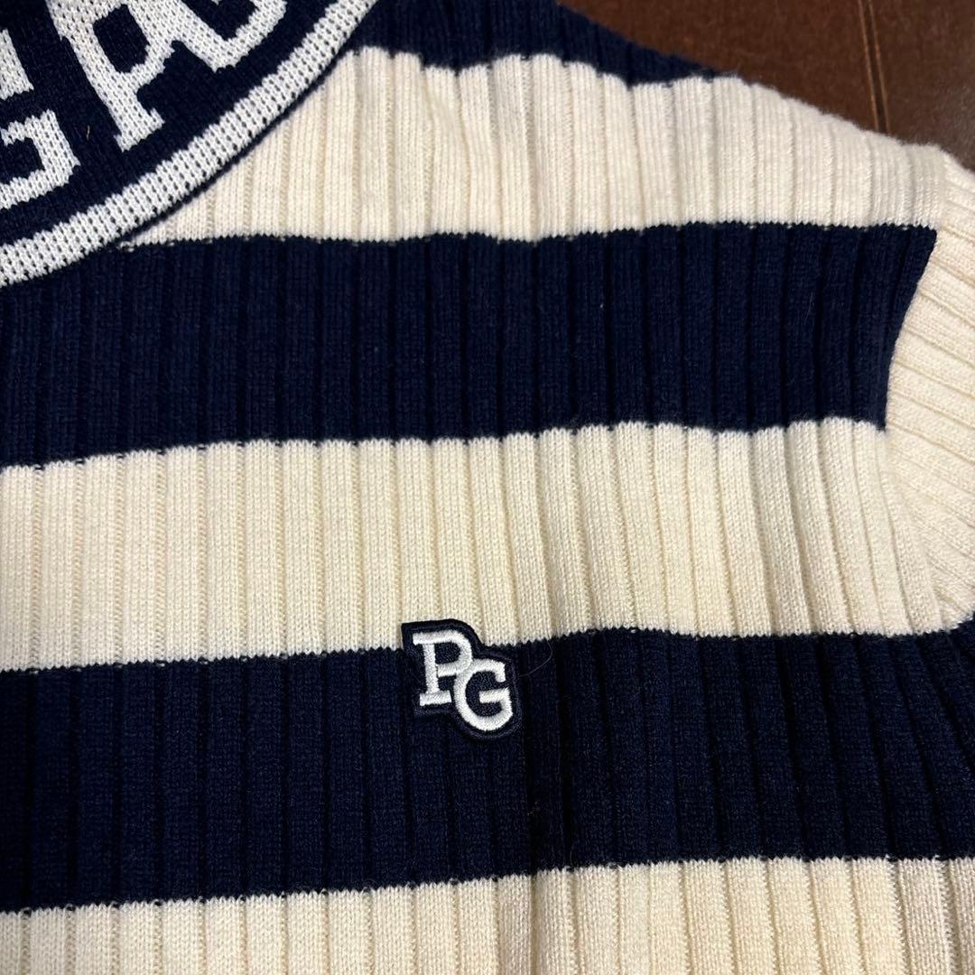 パーリーゲイツ　ウールカシミヤ　ボーダー柄ハイネックサイズ5