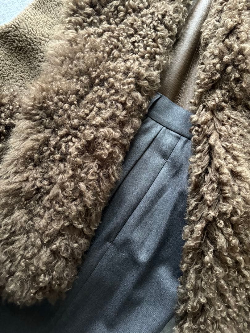 L'Appartement ブランカMOUTON VESTブラウンカーキ