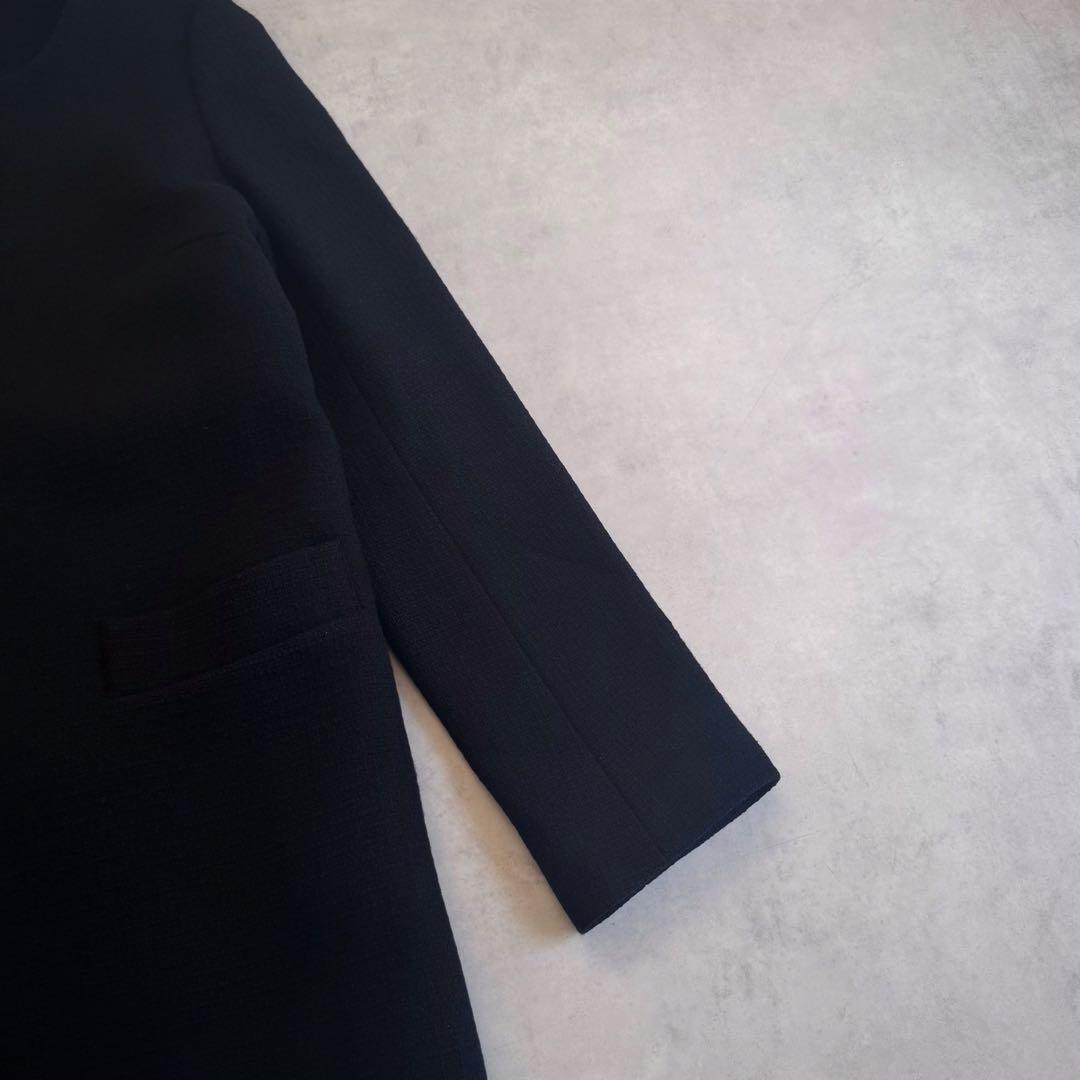 美品▲定価3.6万 IENA ノーカラーコートゴールドボタン ブラック 日本製