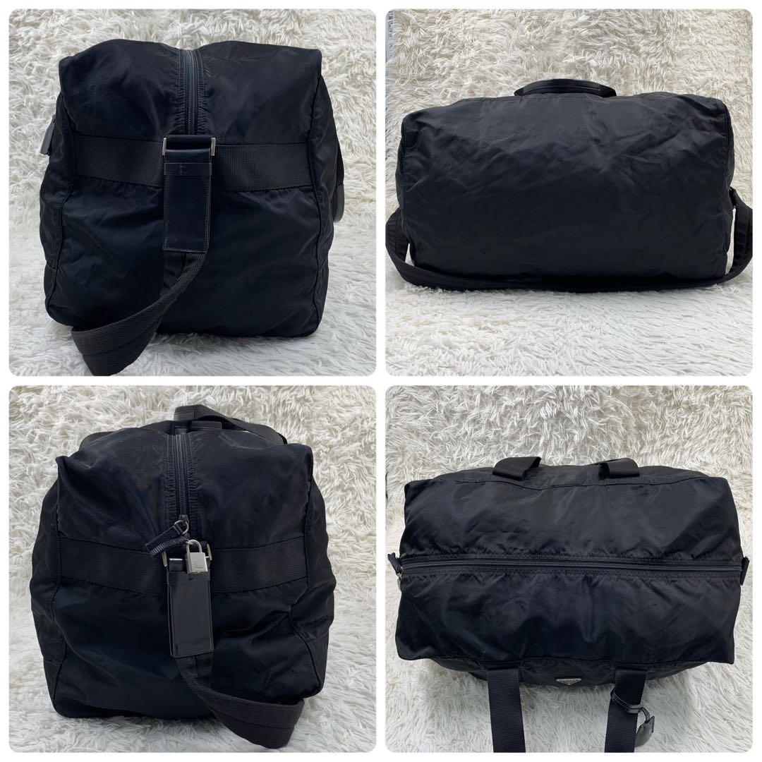 【✨極美品✨】プラダ ボストンバッグ 2way 三角ロゴ ナイロン ブラック