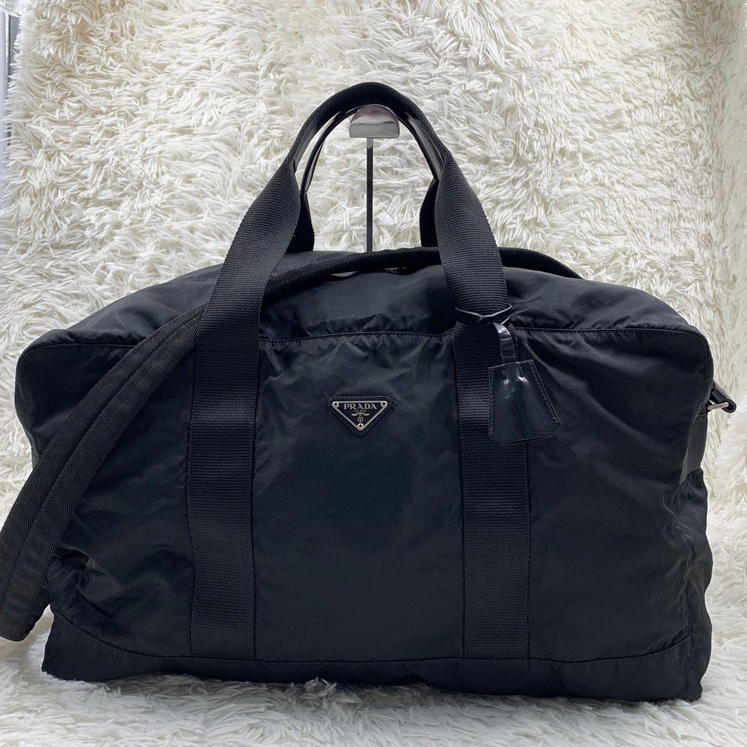 【✨極美品✨】プラダ ボストンバッグ 2way 三角ロゴ ナイロン ブラック