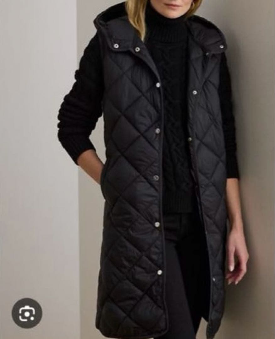 ラルフローレン♡ ロングベスト　ビッグロゴ刺繍　ネイビー